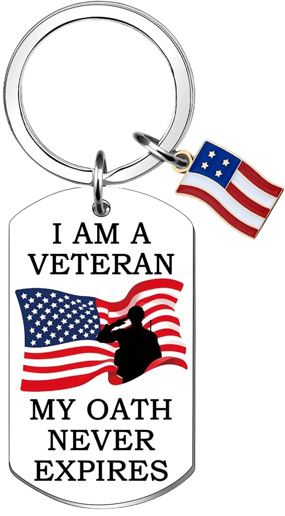 I Am A Veteran My Oath Never Expired Keychain Gift